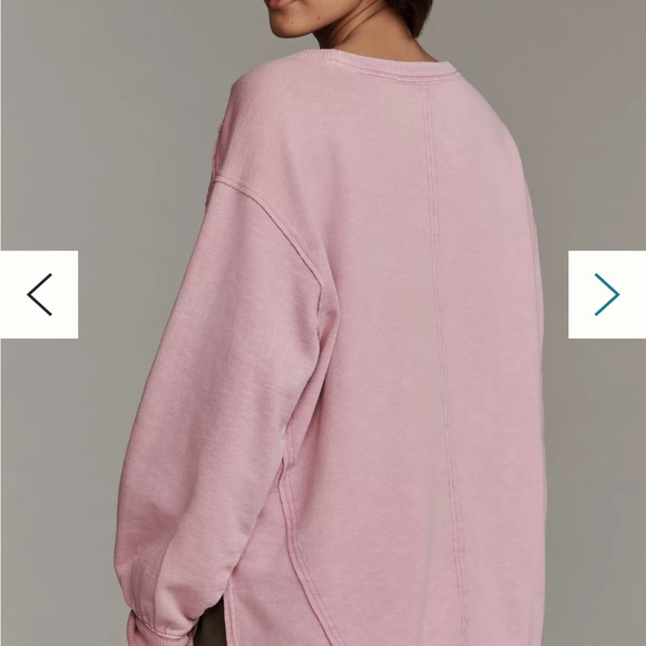 Pilcro Pink V-Neck Sweatshirt - Picture 3 of 3